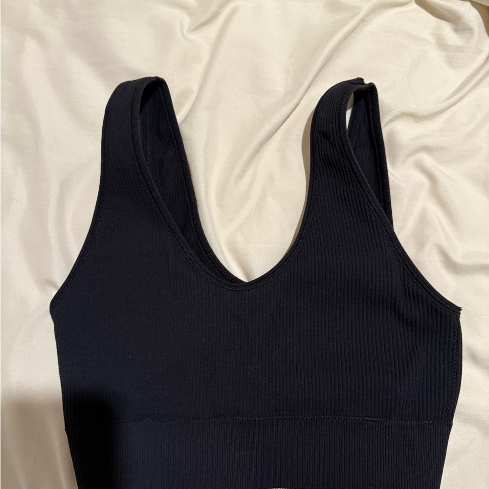 Black Ribbed Women's Tank Top